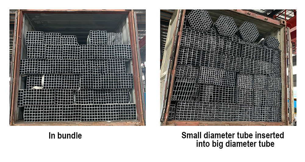 square tube loading by container